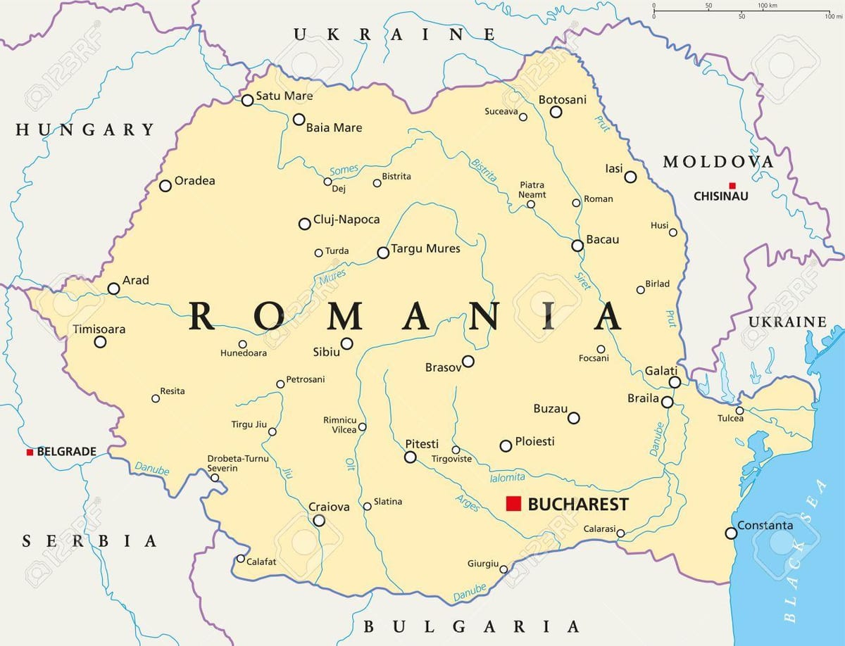 romanian kartta